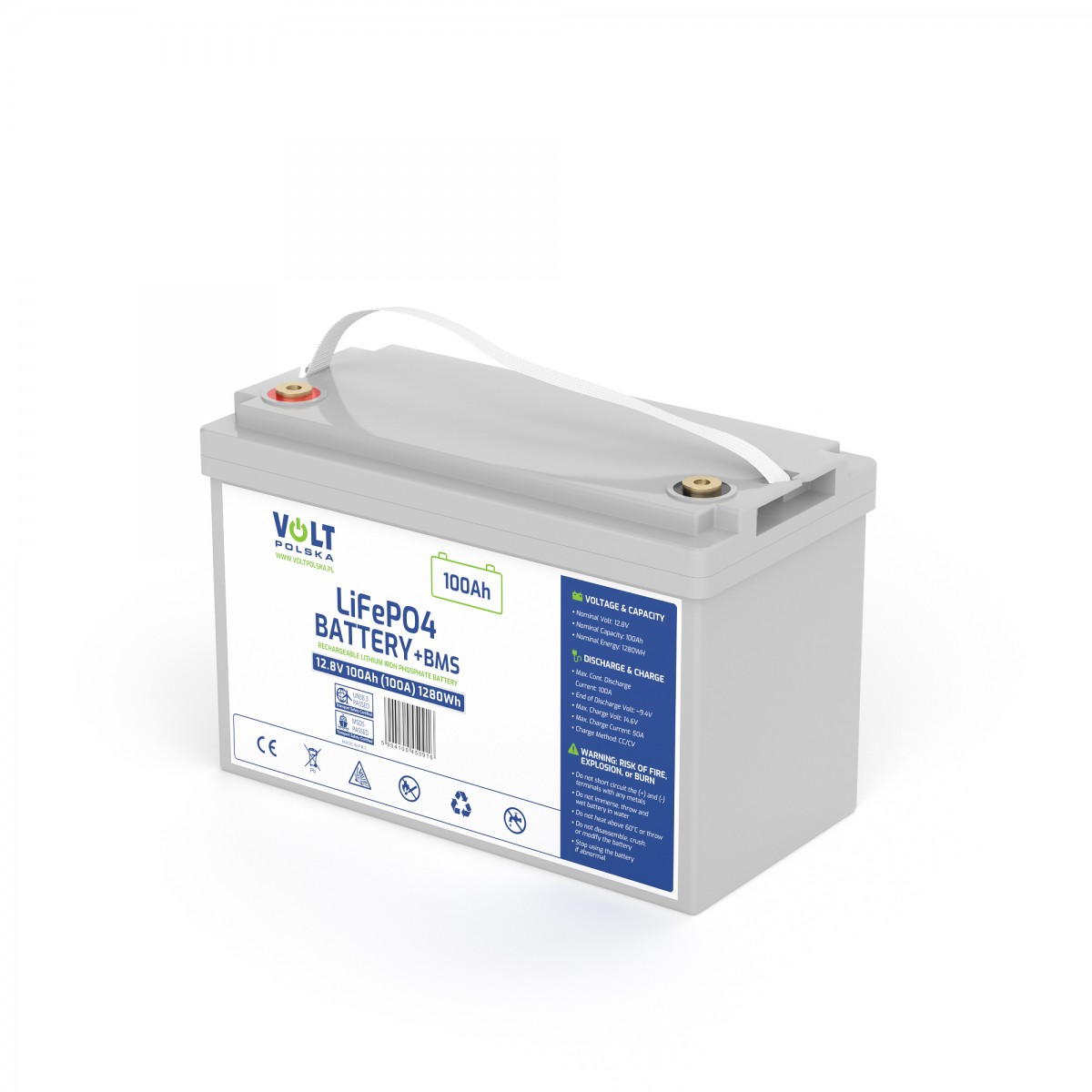 BATERIE LifePO4 12.8V 100Ah (100A) + BMS FĂRĂ ÎNTREȚINERE - BluPower
